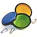 Comsun 3-Pack Collapsible Dog Bowl, Foldable Expandable Cup Dish for Pet Cat Food Water Feeding Portable Travel Bowl Blue Green Yellow