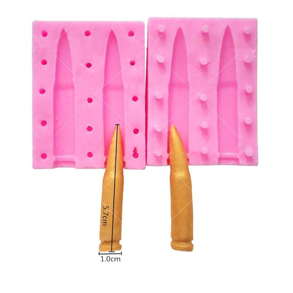 3D Bullet Model Silicone Cake Molds Handmade Soap Mold Mousse Pudding Fondant Chocolate Biscuit Sugar Craft Mould DIY Cake Decorating Supplies Bakeware Baking Tools
