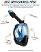 Full Face Snorkel Mask AtlantiSea 180°, GoPro Compatible, Dry Top Snorkeling Tube for Diving Underwater, Panoramic View, Anti-Fog, Anti-Leak Design (Ninja Blue, L/XL)