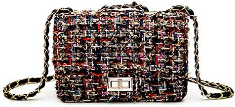 Women's Messenger Bag Fashion Woolen Lock Small Square Bag Fashionable Small Fragrance Shoulder Messenger Bag Chain Bag