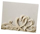 FASHIONCRAFT 2469 Vintage Style Double Heart Design Guest Book, Ivory
