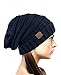NYFASHION101 Oversized Baggy Slouchy Thick Winter Beanie Hat, Navy