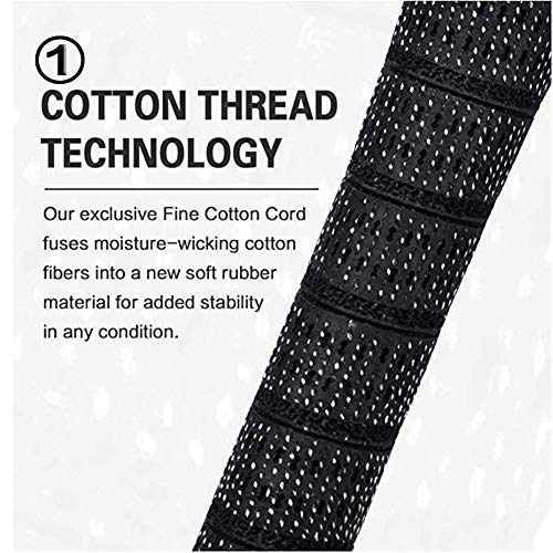 Kofull Multi Compound Golf Club Grips Standard Size, All-Weather Control Thread Technology Rubber Combine with Carbon Yard, Anti-Slip-Set of 13 (Yellow)