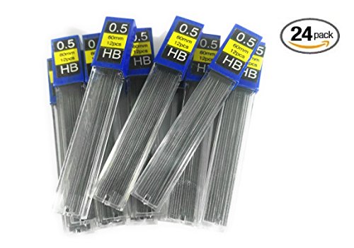 Lead Refill 0.5mm Rotring Mechanical Pencil Leads- HB , 288 units ( 24 tubes Each tube contains 12 pieces of lead )