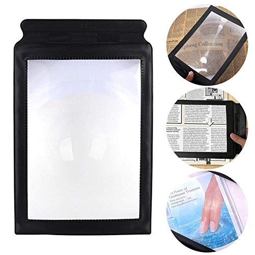 Zinnor A4 Full Page Magnifier - Sheet Magnifier, 3X Magnifier Handheld Reading Aid Magnifying Glass - Perfect 