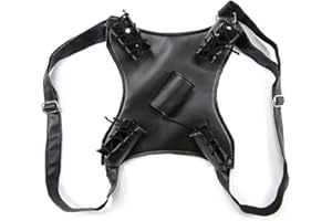 USA TRADE ONLINE Ninja Sword Holster - Deadpool Umbrella Katana Shoulder Harness - Dual Swords Sheath - Black Case With Back Strap Kit For Cosplay Halloween Anime Costume LARP