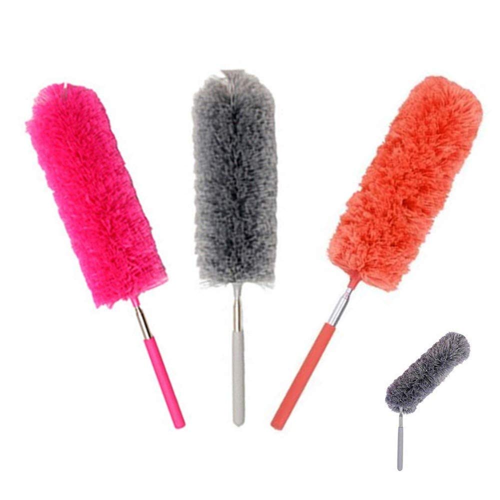 Feather Duster, Dusting Brushes with Telescoping Pole Wahsable Bendable Microfiber Duster for