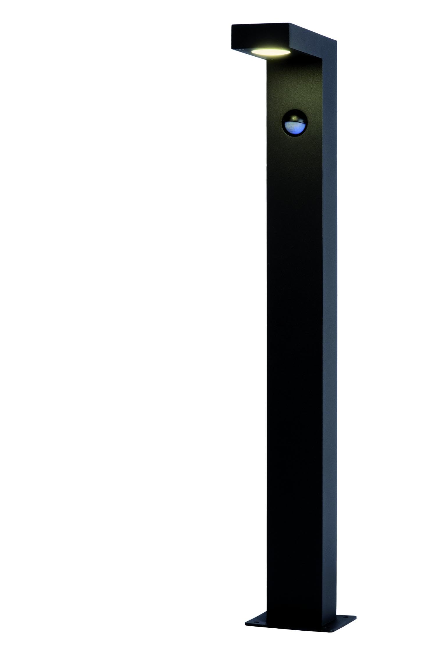 LUCIDE Texas-IR - Bollard Light - LED - 1x7W 3000K - IP54 - Motion & Day/Night Sensor (deactivatable) - Anthracite