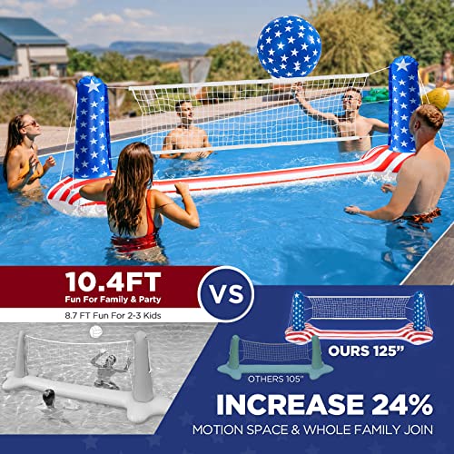 10.4' Pool Volleyball Set Upgraded Inground Pool Volleyball Net