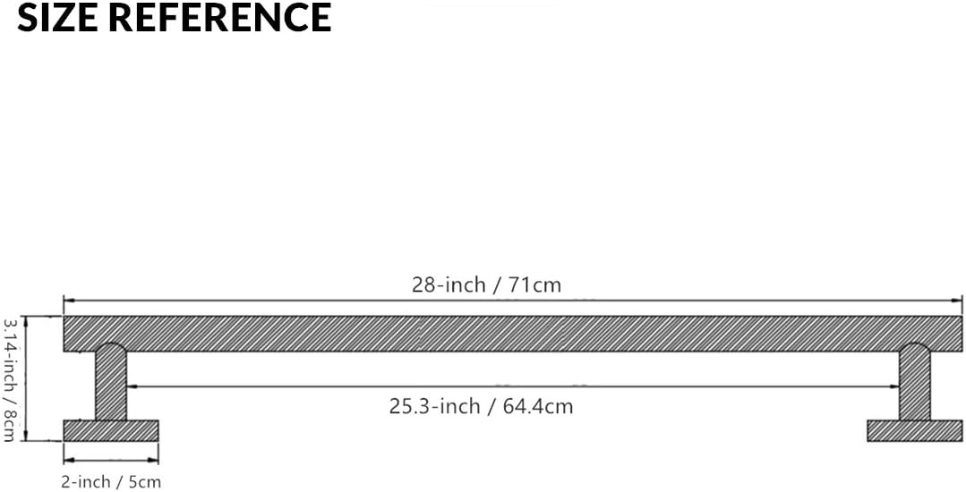 VELIMAX 18/8 Stainless Steel Towel Bar Round Bath Towel Bars Single Towel Rail Wall Mounted Towel Rod for Bathroom Kitchen, 28-Inch, Polished Finish: Kitchen & Dining