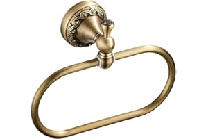 Aothpher Brass Towel Ring Oval Contemporary Bathroom Hand Towel Holder Wall Mounted,Antique Brass Finish