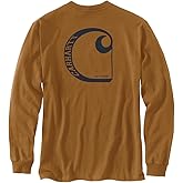 Carhartt Men's 106363 Relaxed Fit Heavyweight Long-Sleeve Pocket C Graphic T-Shirt Small Carhartt Brown
