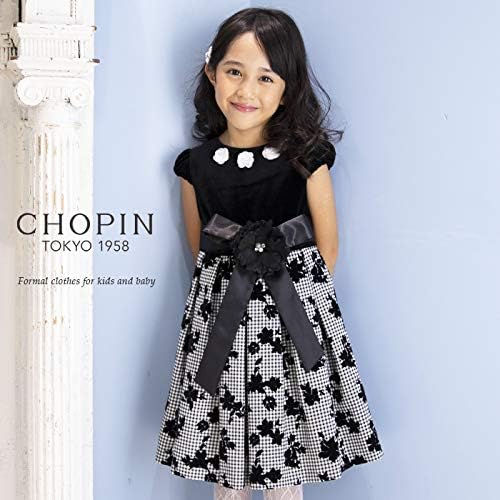 Amazon Chopin ショパン 子供 ワンピース 発表会 フォーマル 86 05 フロッキープリントドレス ブラック 110cm ワンピース チュニック 通販