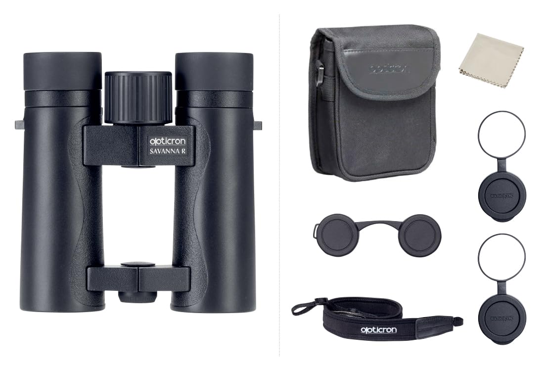 Opticron 30788 Binoculars for Adults 8x33 - Compact Lightweight Waterproof Binoculars for Birdwatching, Hiking & Wildlife - Savanna R PC Oasis