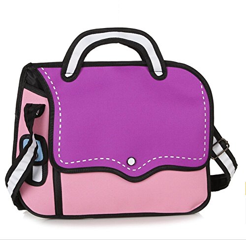 3d drawing comic cute school tote bag for teen girls,bo…