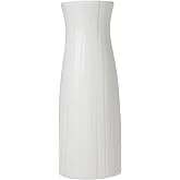 White Flower Vase, White Plastic Vase Ceramic-Look, Minimalist Home Decor | Shatterproof