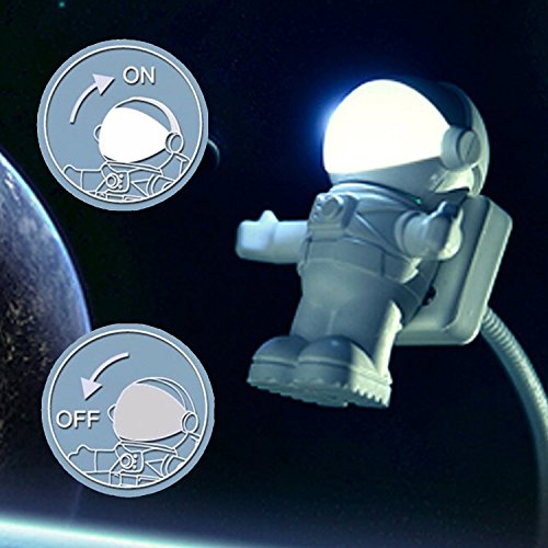 Flexible Astronaut USB LED Reading Light Bulb Energy Saving White Night Light Lamp Accessory for Laptop Desktop Computer PC Novelty Item Best for Gifts Presents Tools & Home Improvement, Lighting & Ceiling Fans, Novelty Lighting, Book Lights