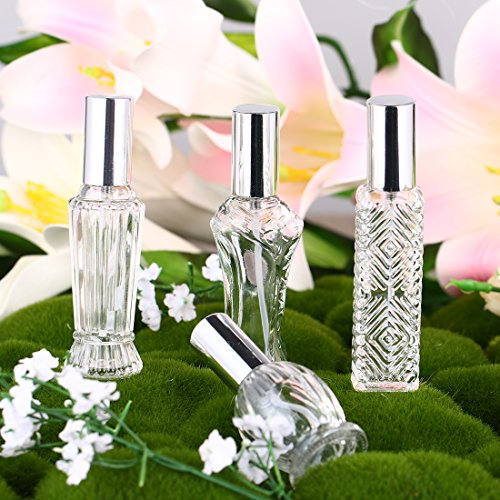H&D HYALINE & DORA Vintage Refillable Perfume Bottles Glass Empty Spray Bottle Wedding Gifts Car Decor Set of 4