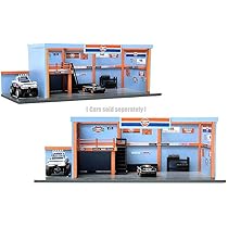 ☆ 1/64 Garage 1:64 scale Mechanic Garage Diorama Gray & Red cars are not