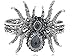 Alilang Women's Silvery Toned Aurora Borealis Rhinestones Spider Textured Halloween Bangle Bracelet