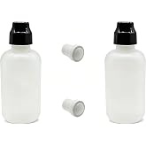 HAJXZH 2 PCS Marker Bottle 2 Ounces Plastic Paint Daubers (Black) | Empty Paint Squeeze Bottles with Dauber Tip for Graffiti Art