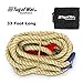 33 Foot TUG of WAR Rope with Flag – Kids and Adults Family Game – Team Building – Soft Rope - Professional Long Lasting - Extra Thick for Easier GRIPPING