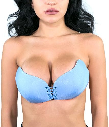 The Perfect Sculpt™ Bra, Strapless Self Adhesive Silicone Invisible Push-up Bras for Women (C, Blue)