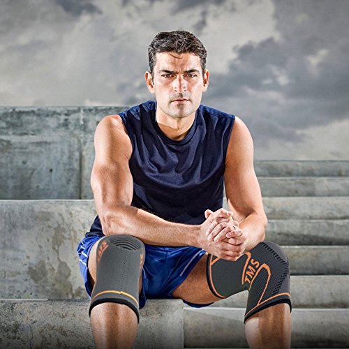 Sports Knee Compression Sleeve(1 pair)-Effective Support for Running ,Jogging,Biking ,Walking, Joint Pain and Arthritis Relief,Faster Injury Recovery - Thumbnail 4