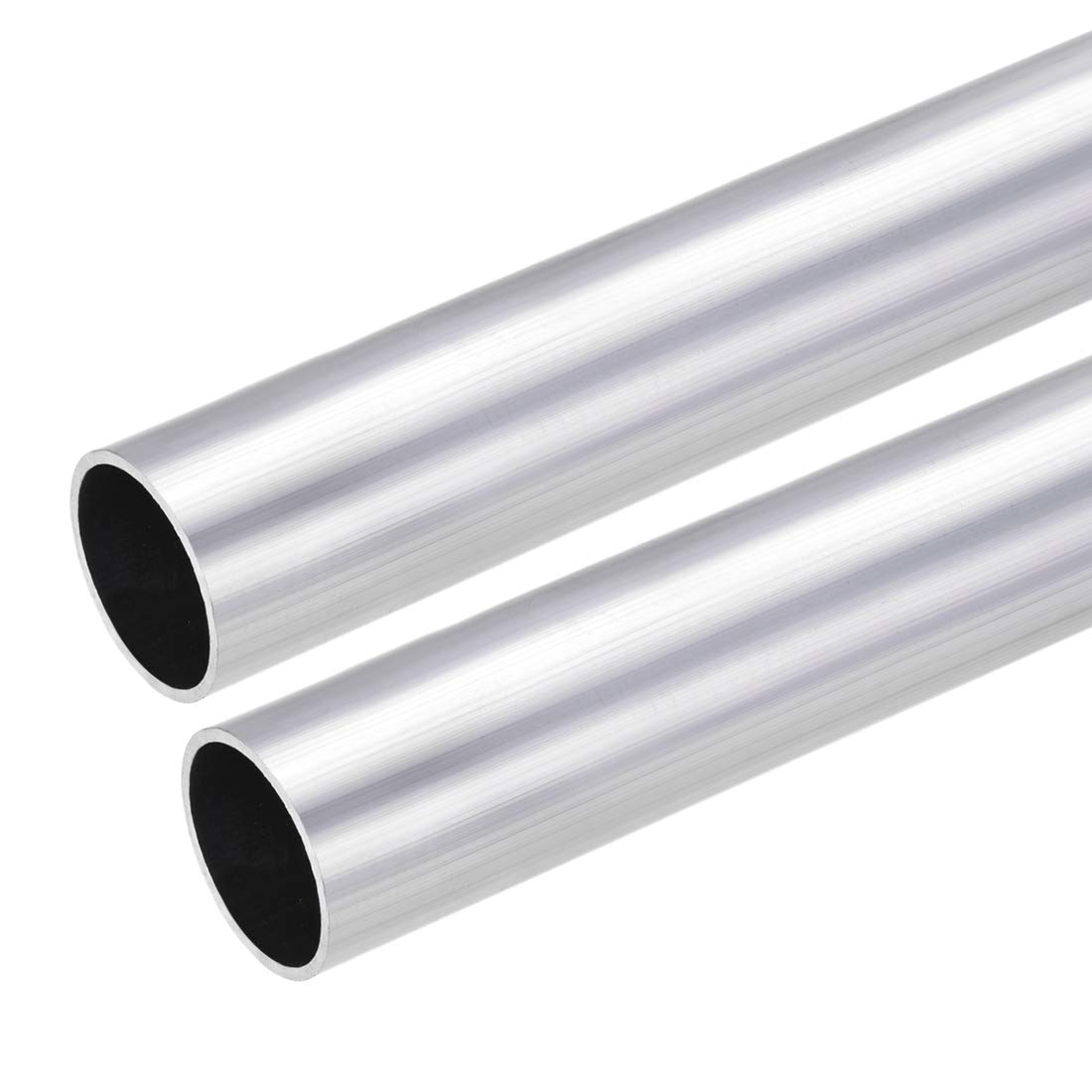 sourcing map 6063 Aluminum Round Tube, 30mm OD 27mm Inner Dia 300mm Length Seamless Straight Tubing 2 Pcs