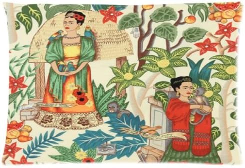 Dawndiy Frida Kahlo Custom Pillowcase, Frida Kahlo Zippered Pillow Case Cover Size 20*36 (two side)