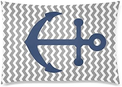 Pillowcase With Zipper Both Side Print Home Decorative For Nautical Anchors 20x30Inch