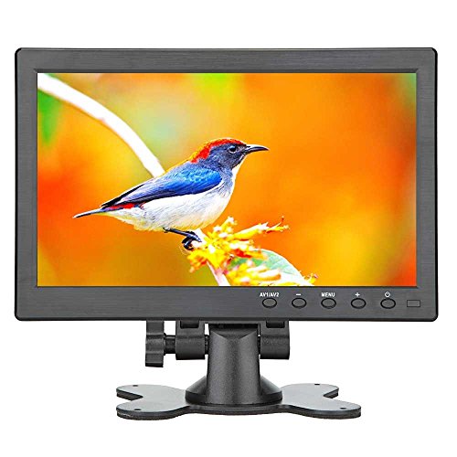 Loncevon-10.1 inch Small Portable Laptop Computer Monitor with HDMI VGA Port; Raspberry pi Display Screen Monitor ; Video HDMI Monitor HD 1024x600 - Build with Dual Speakers, MP5 USB Port , Remote