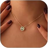 Z ZACHÉ Birthstone Necklace 14K Gold Plated for Women Month Stone Diamond Jewelry Birthday Gifts