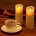 Battery Candles, Flickering Flameless Candles Set of 2 x 7 Battery Operated Candles Real Wax Pillar with Remote Timer By Comenzar