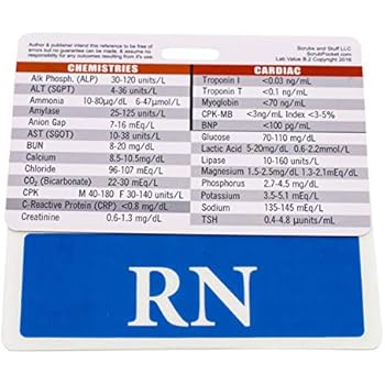 Amazon.com : RN Horizontal Badge Buddy Bundle with Lab Values