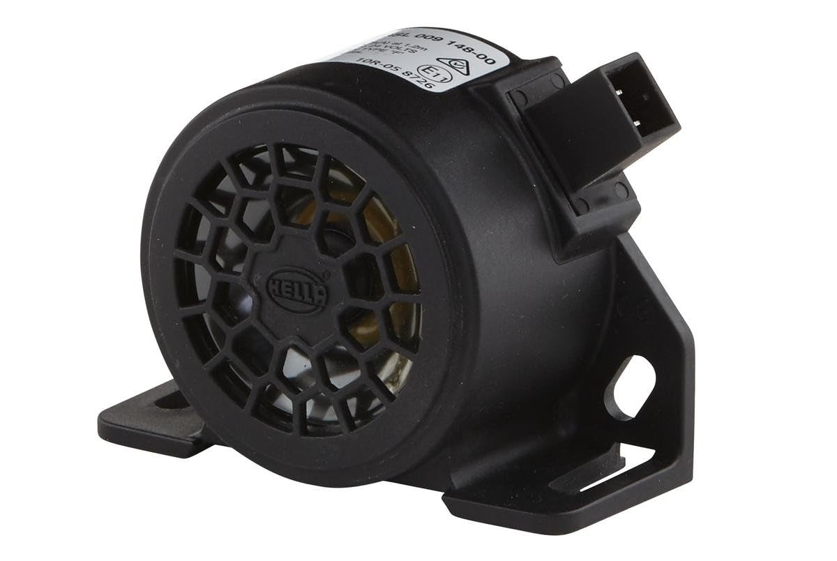 HELLA Back-up Alarm BM20 - 90dB(A) - Loud Tone - Housing Colour: Black - Bolted - Plug: AMP - Quantity: 1 - 3SL 009 148-001