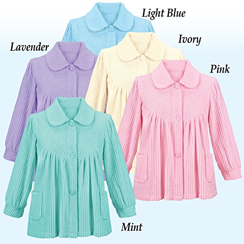 Collections Women's Soft Fleece Bed Jacket, Lavender, Large - Thumbnail 2