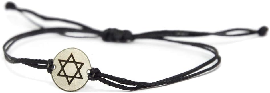 MIZZE Made for LuckHypoallergenic Star of David Charm Bracelet - Stainless Steel Jewish Jewelry for Adult Women & Men, Adjustable to 8.5" - Jewish Gift for Women & Men - Stylish Jewish Bracelet