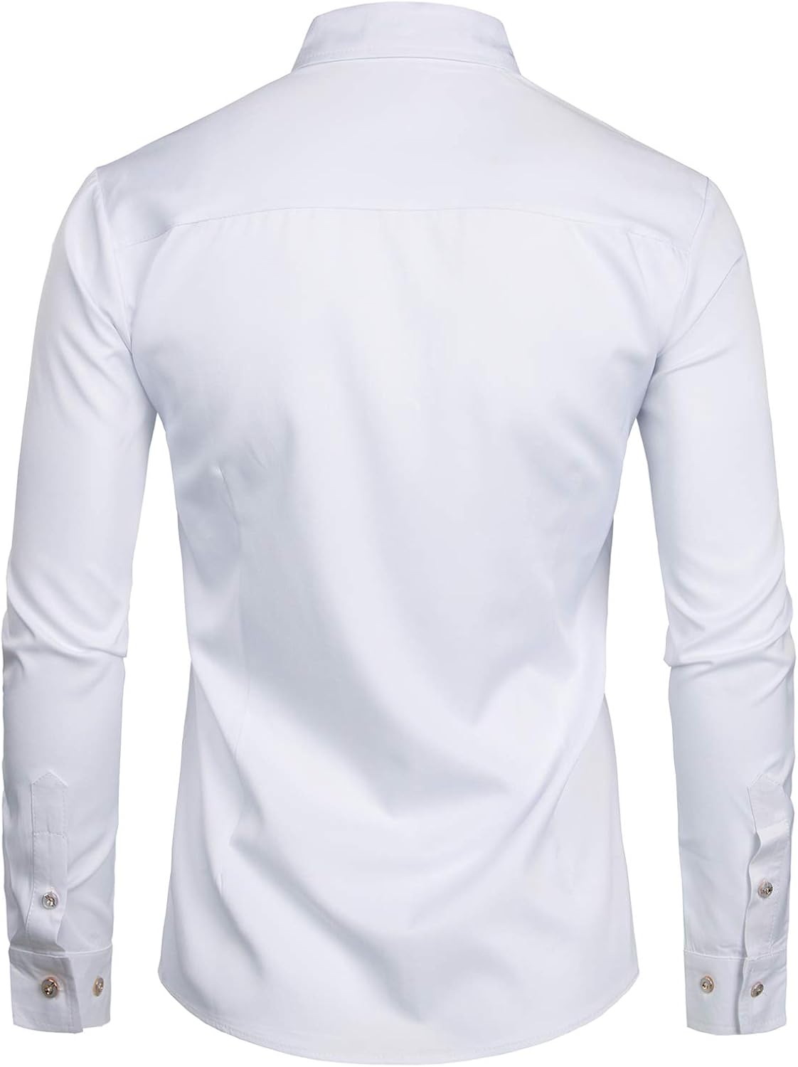 ZEROYAA Mens Slim Fit Long Sleeve Tuxedo Dress Shirts/Prom Performing Shirts at  Men’s Clothing store