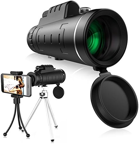 High Power Monocular Telescope Monocular Scope-12x50 Dual Focus Waterproof Monoculars with Phone Clip and Tripod for Cell Phone-for Bird Watching, Hunting, Camping, Hiking, Outdoor, Surveillance