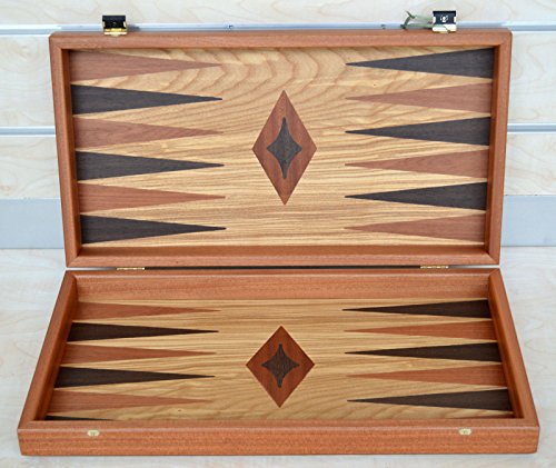 Manopoulos Olive Root Backgammon Chess + Olive wood Chips - Without Chess pawns