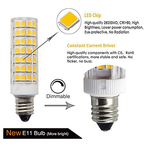 [4Pack] 8W e11 led Bulb 100W 75W Equivalent dimmable, 1000lm Daylight