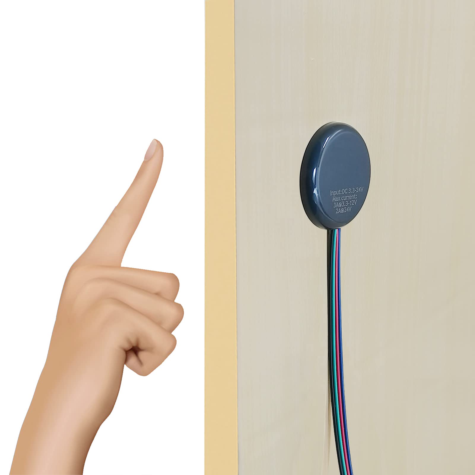 STBTECH 12V LED Touch Dimmer Switch Concealed, DC 3.7-24V 4A Touch Switch Sensor for Smart Home LED Light Strip, Penetrable Wooden, Stone,Glass etc, No Holes Required(Dark Gray)