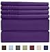 King Sheets Set 6 Piece - Includes 4 Pillowcases - Bed Sheets King Size - Soft Hotel Luxury Bedding - Cooling, Comfy, Fade Free & Breathable - 1 Flat, 1 Fitted & 4 Pillowcases w/ Deep Pockets - Purple