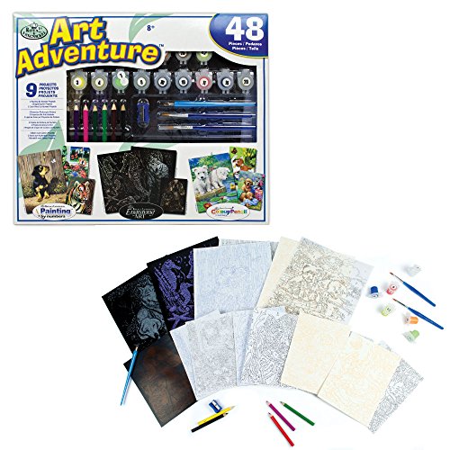 Art Adventure 48 Piece Art Kit - Engraving Art, Paint By Numbers and More - Model 2