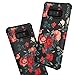 AugeCase Case for Galaxy Note 8,Hybrid Dual Layer Plastic & TPU High Impact Shockproof Protective Cover Cases with Flowers Design for Galaxy Note 8,Red Flower