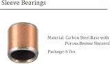 Kozelo 6pcs 0608 Sleeve Bearings 6mm Bore x 8mm OD x 8mm Length Oilless Bushings view 2