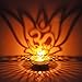Hashcart Metal Candle Holder Set/Table Decorative Candle Holders, Lotus Shadow Tea Light for Home Living Room & Office