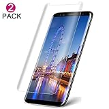 [2-Pack] Galaxy S8 Plus Tempered Glass Screen Protector , ANKOON [Case Friendly] [3D Curved ] HD Anti-Bubble Scratch Fingerprint Proof (Transparent)