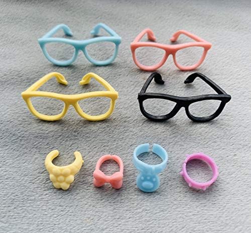 lpsHaha lps Accessories 8pcs lps Glasses and Collars Colorful Accessories for lps Collectable Figures lps Cat and Dogs Kids Gift